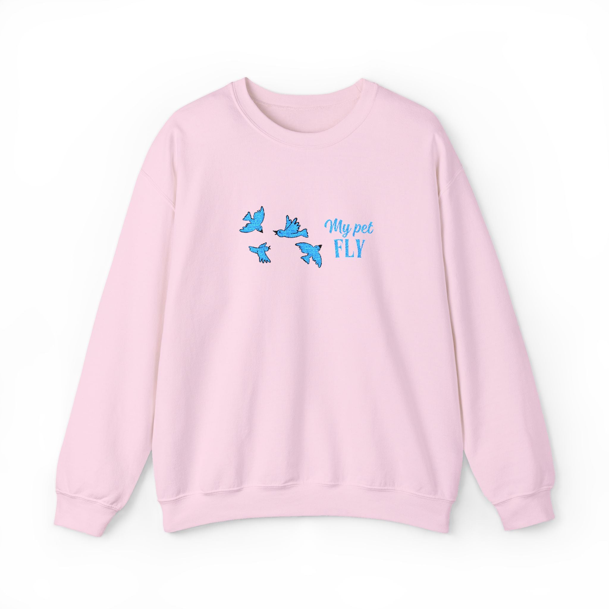 Crewneck Sweatshirt — Blue Butterflies "May We All Fly" Graphic
