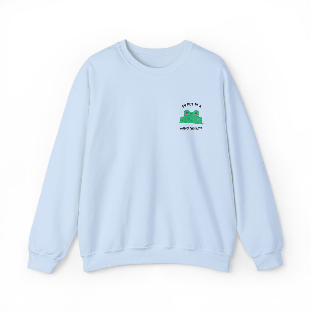 Crewneck Sweatshirt — Cute Green Frog “Ribbit” Pocket Graphic