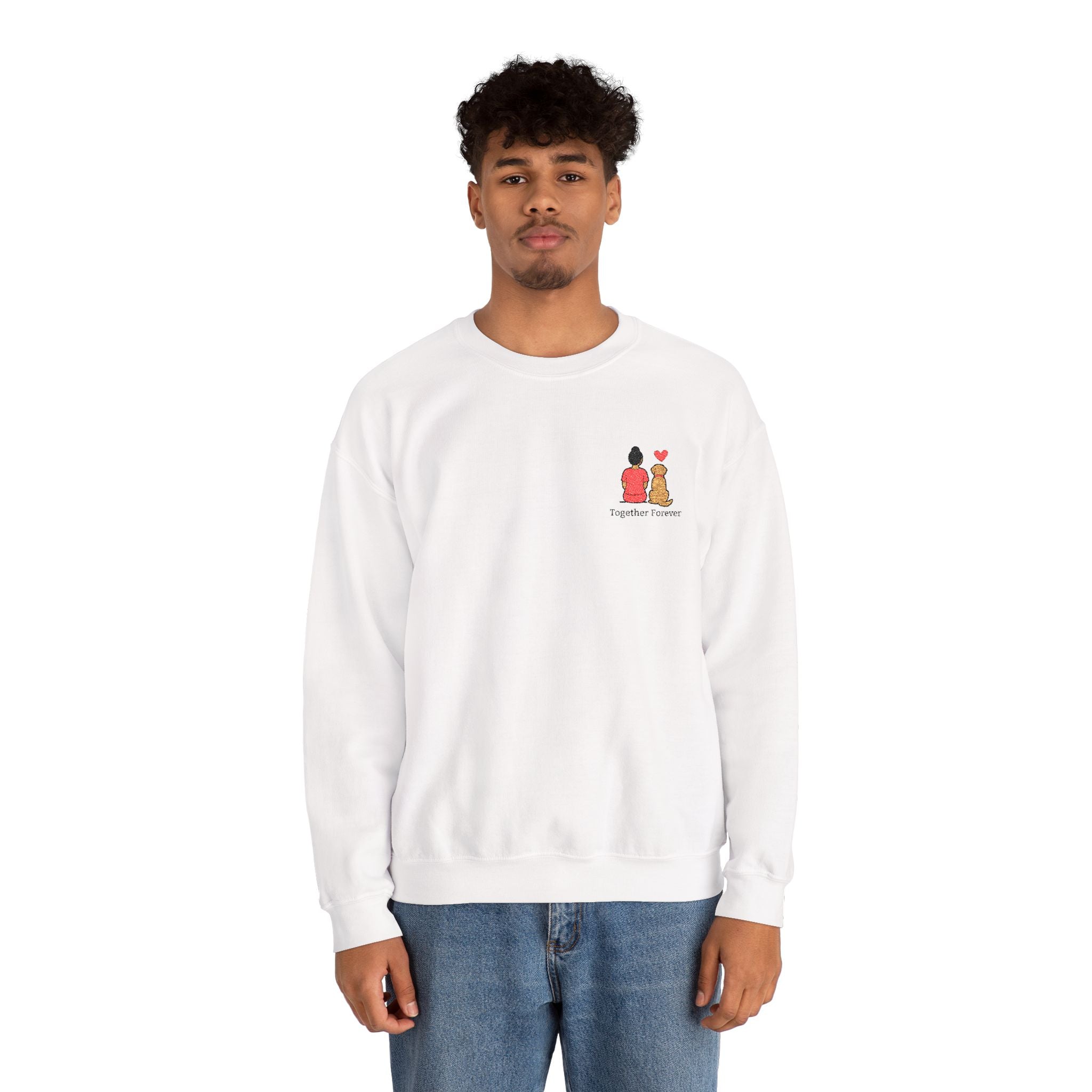 Crewneck Sweatshirt — 'Friends & Food' Cute Mini Illustration