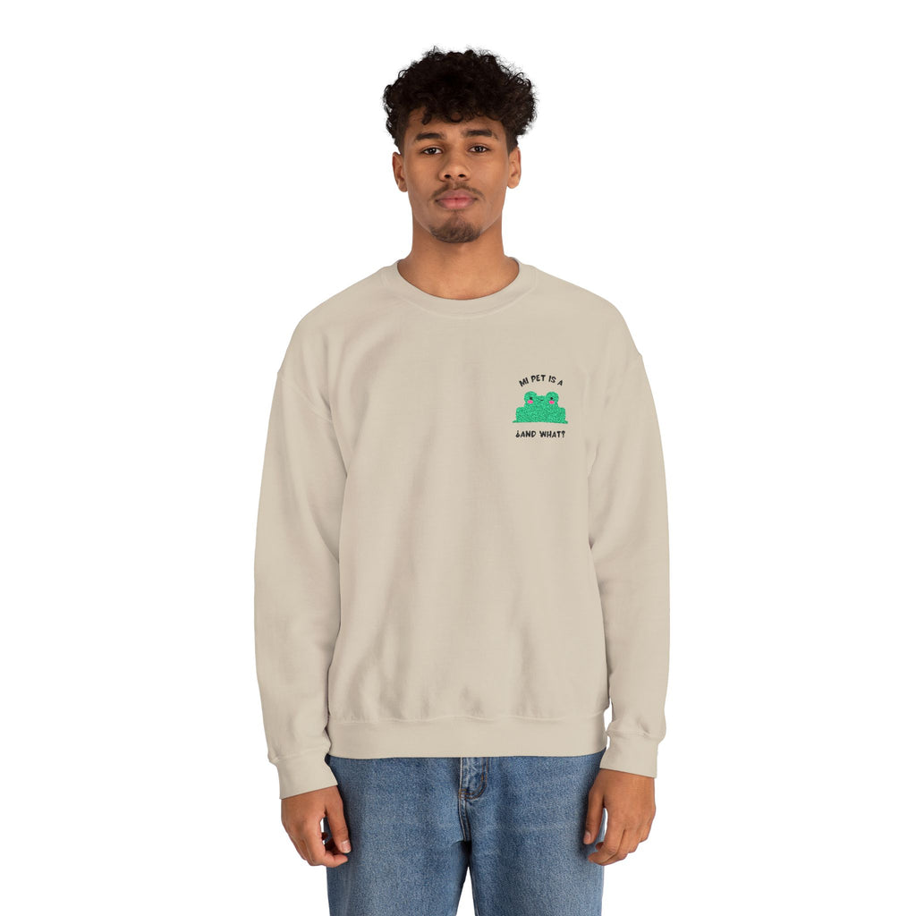 Crewneck Sweatshirt — Cute Green Frog “Ribbit” Pocket Graphic