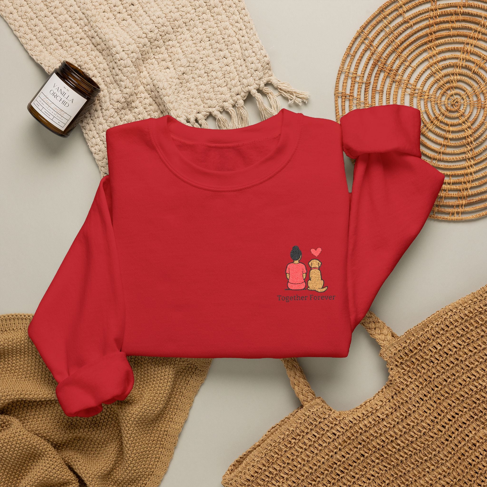 Crewneck Sweatshirt — 'Friends & Food' Cute Mini Illustration