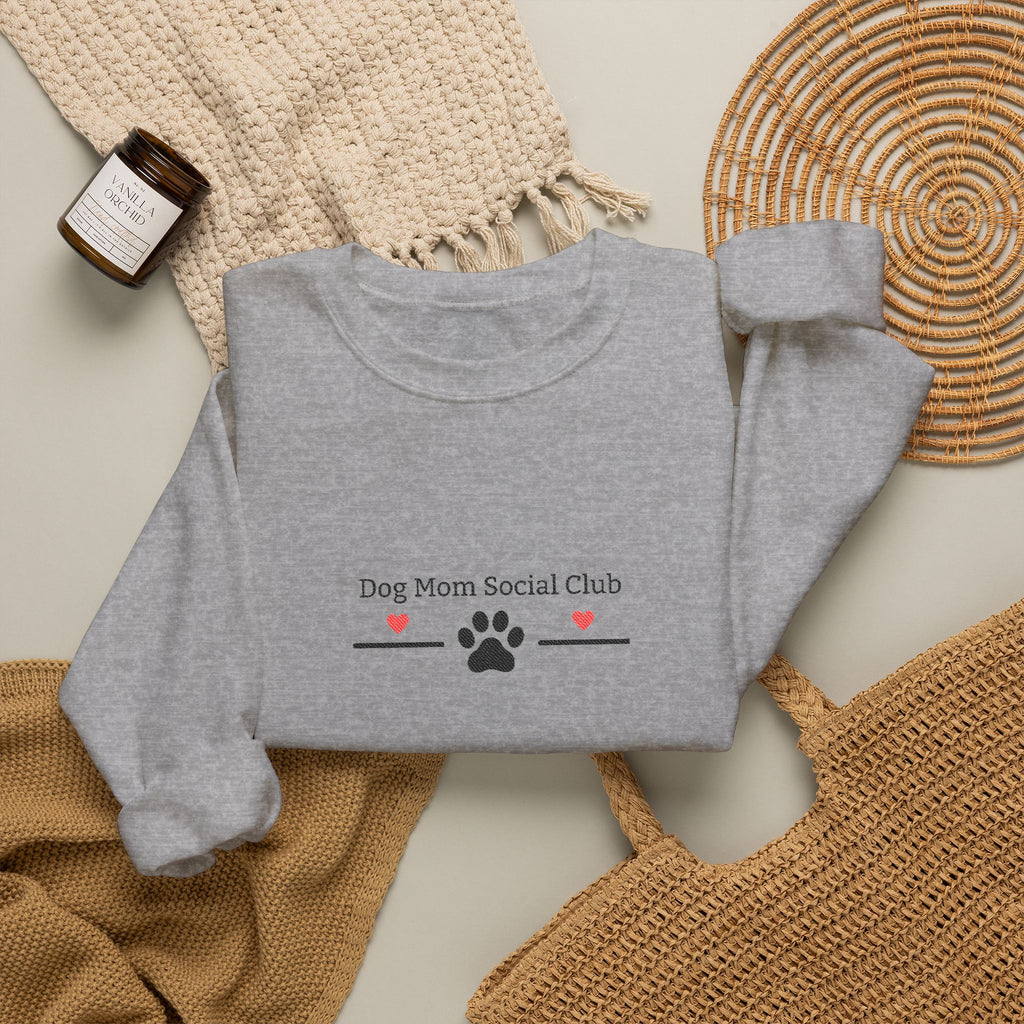 Dog Mom Social Club sweatshirt | Paw print, hearts, minimalist dog lover design