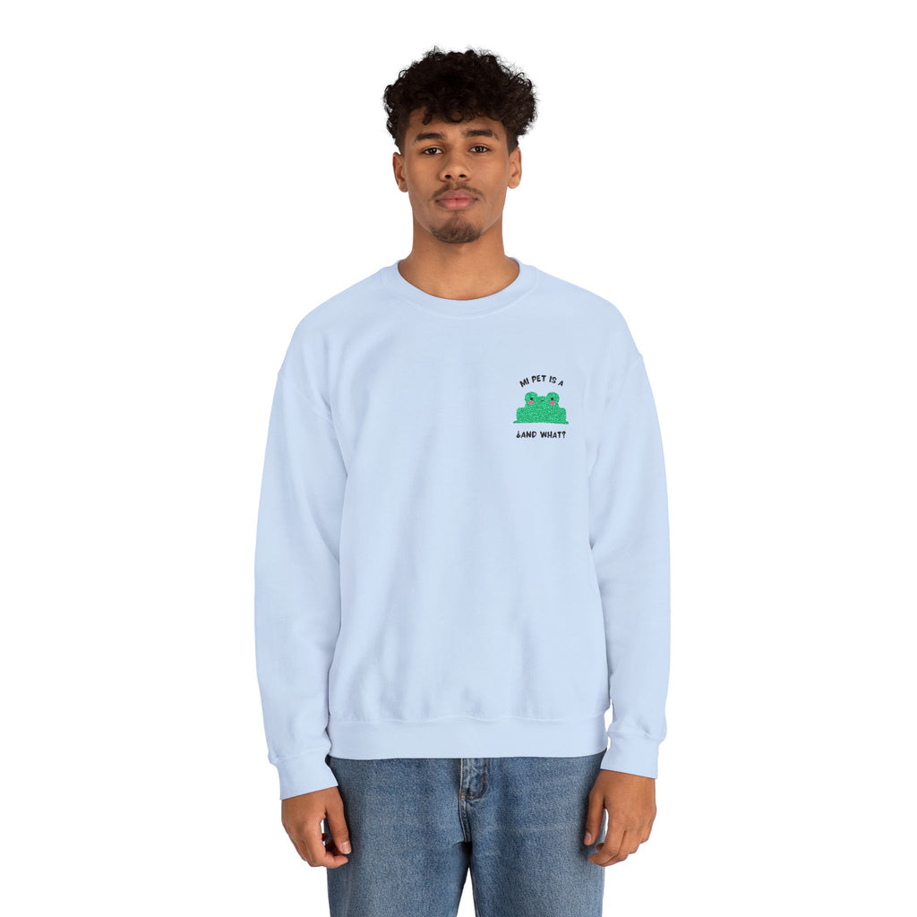 Crewneck Sweatshirt — Cute Green Frog “Ribbit” Pocket Graphic