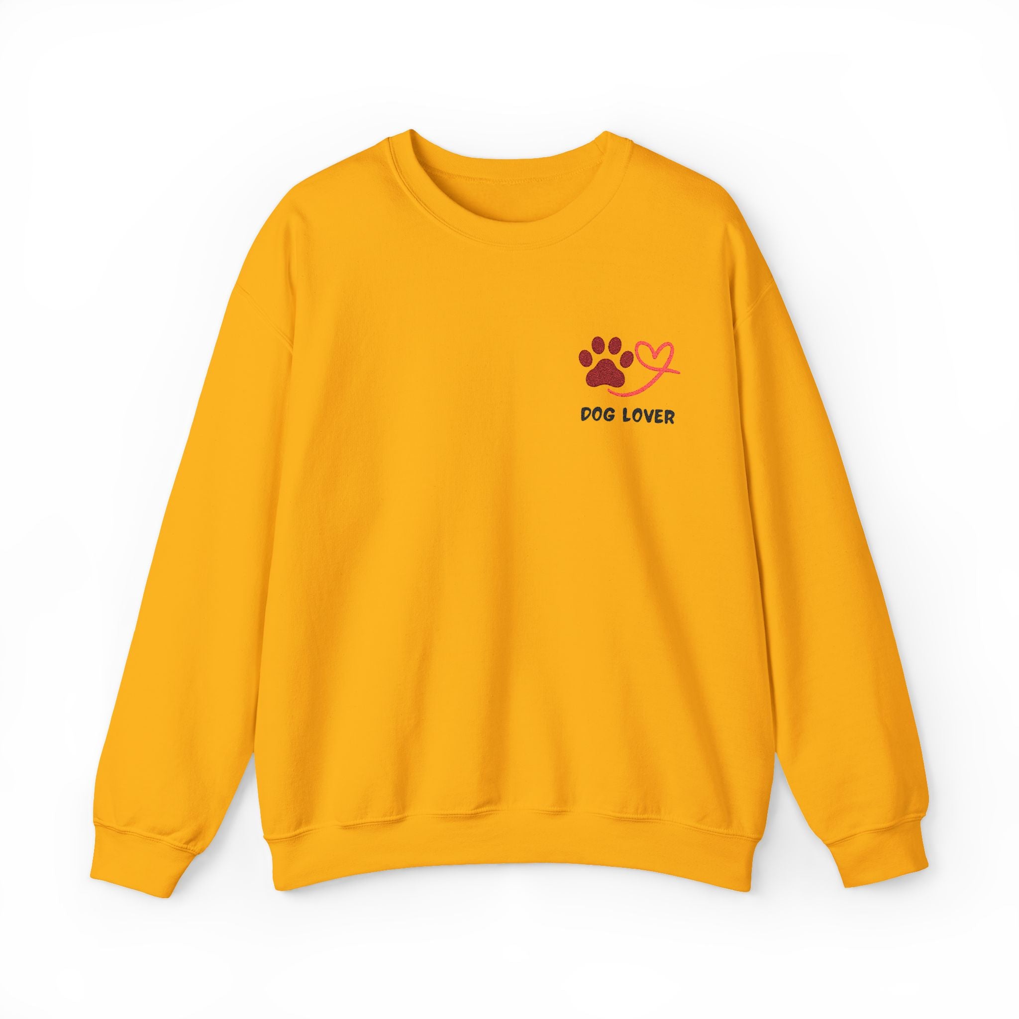 Pet Lover Crewneck Sweatshirt — Red Paw & Heart "Dog Mom" Design