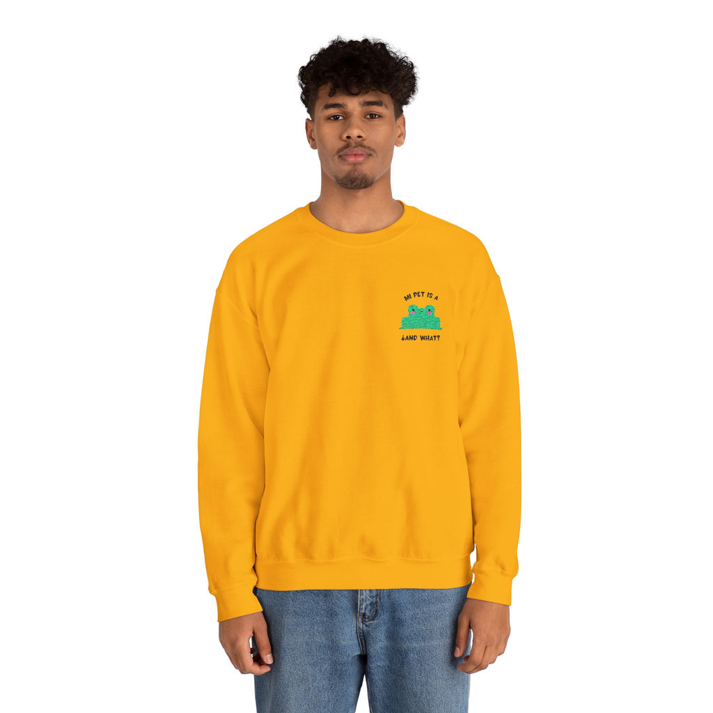 Crewneck Sweatshirt — Cute Green Frog “Ribbit” Pocket Graphic