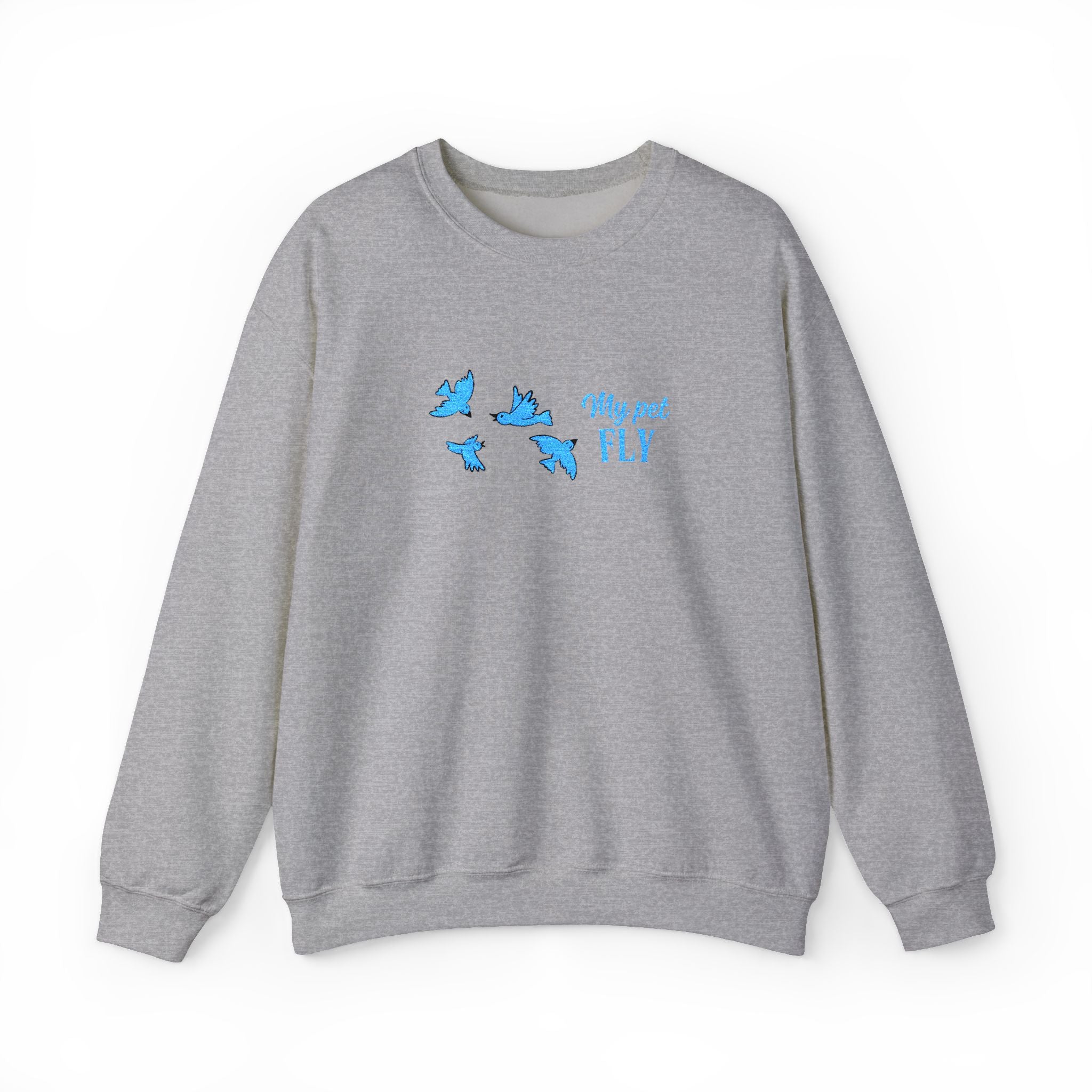 Crewneck Sweatshirt — Blue Butterflies "May We All Fly" Graphic