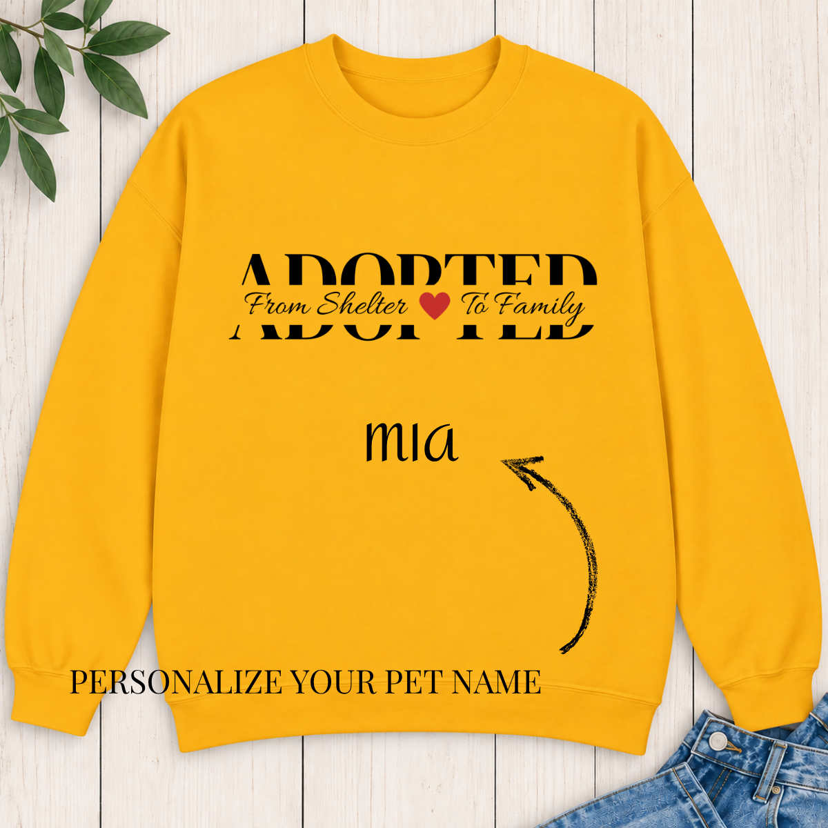 Personalized Adopted Pet Sweatshirt – From Shelter to Family