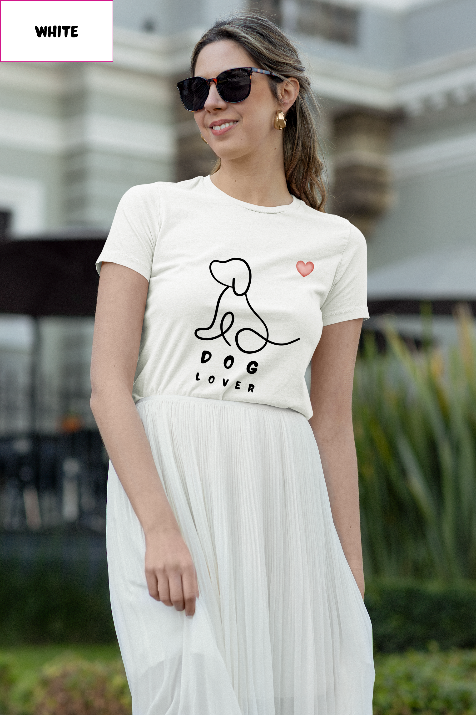 Dog Lover T-Shirt — Minimal Line Art Puppy Tee with Heart
