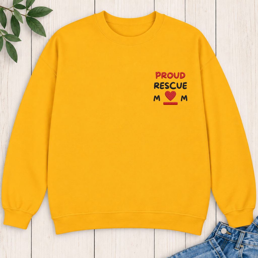 Proud Rescue Mom Embroidered Sweatshirt
