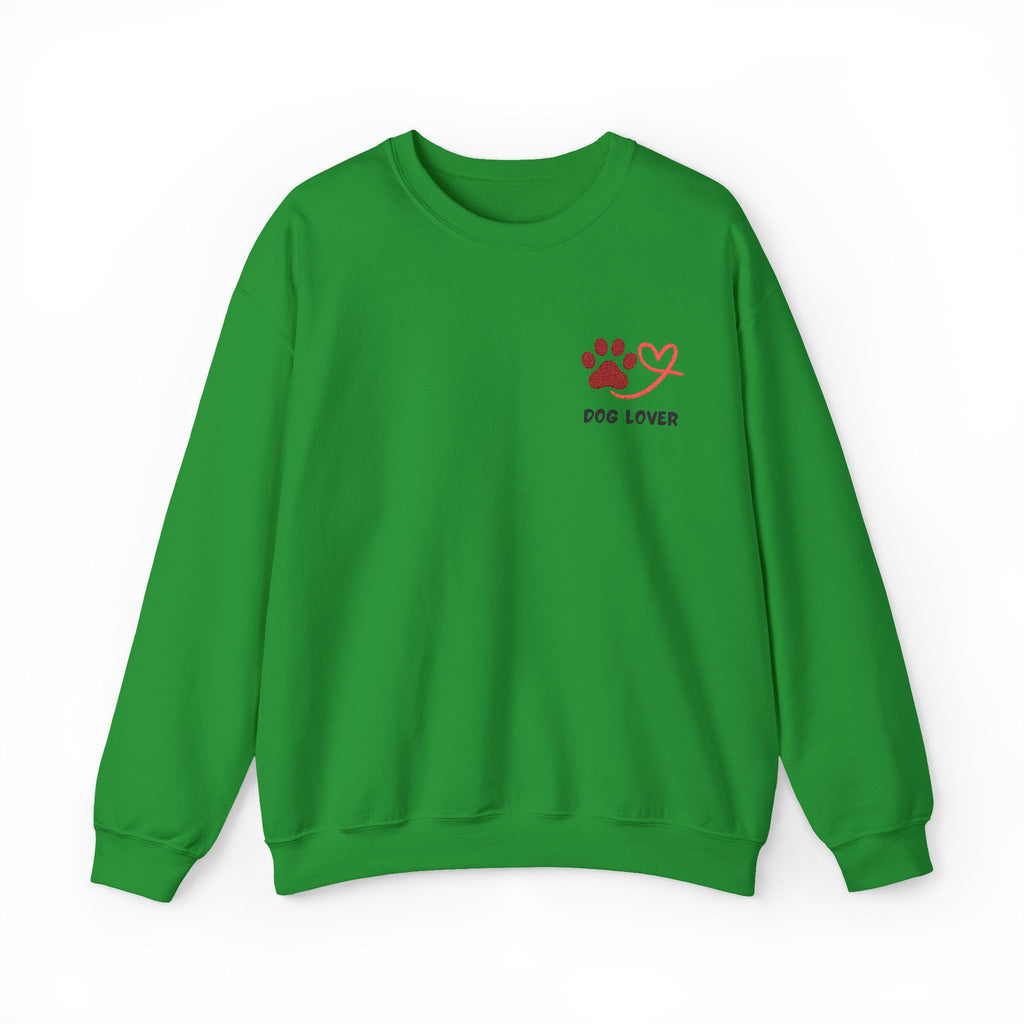 Pet Lover Crewneck Sweatshirt — Red Paw & Heart "Dog Mom" Design