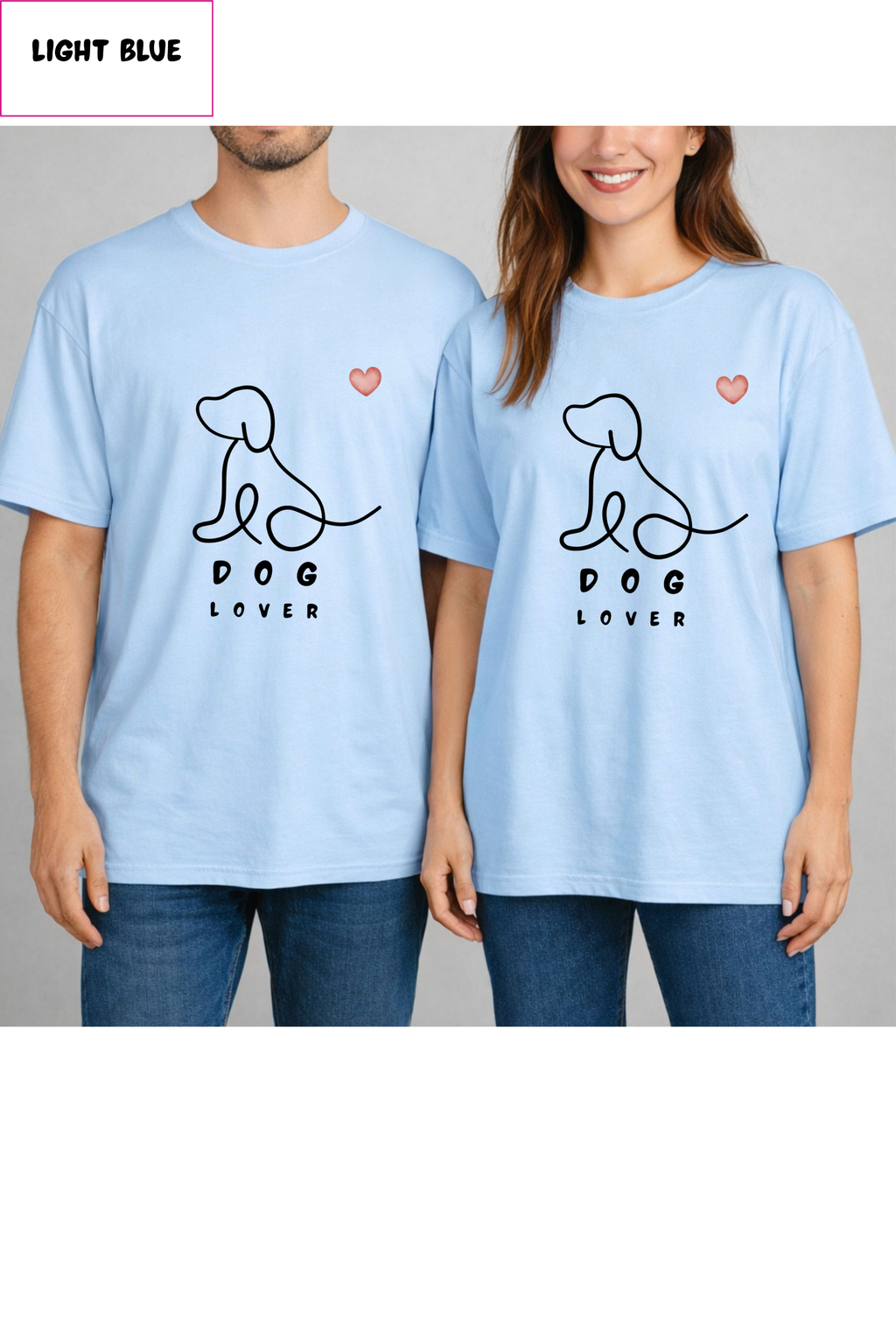 Dog Lover T-Shirt — Minimal Line Art Puppy Tee with Heart