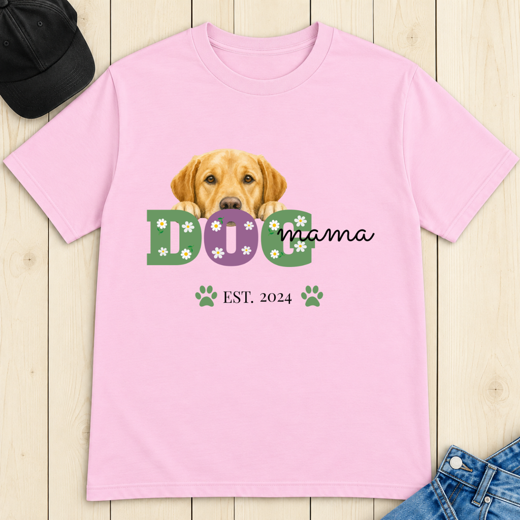 Personalized Dog Mama T-Shirt – Custom Year