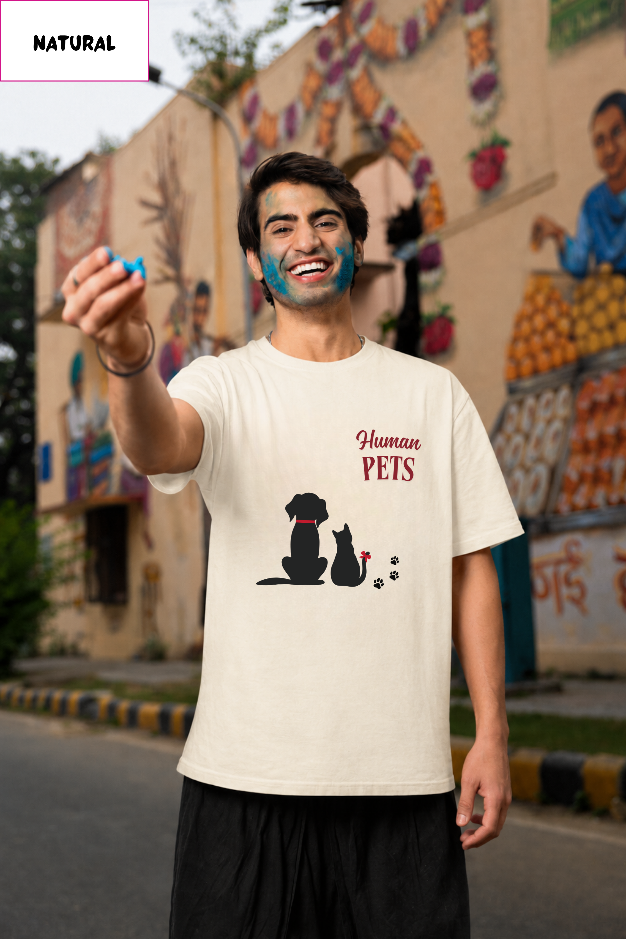 Pet Lover T‑Shirt - "Human Pets" Dog & Cat Silhouette Tee