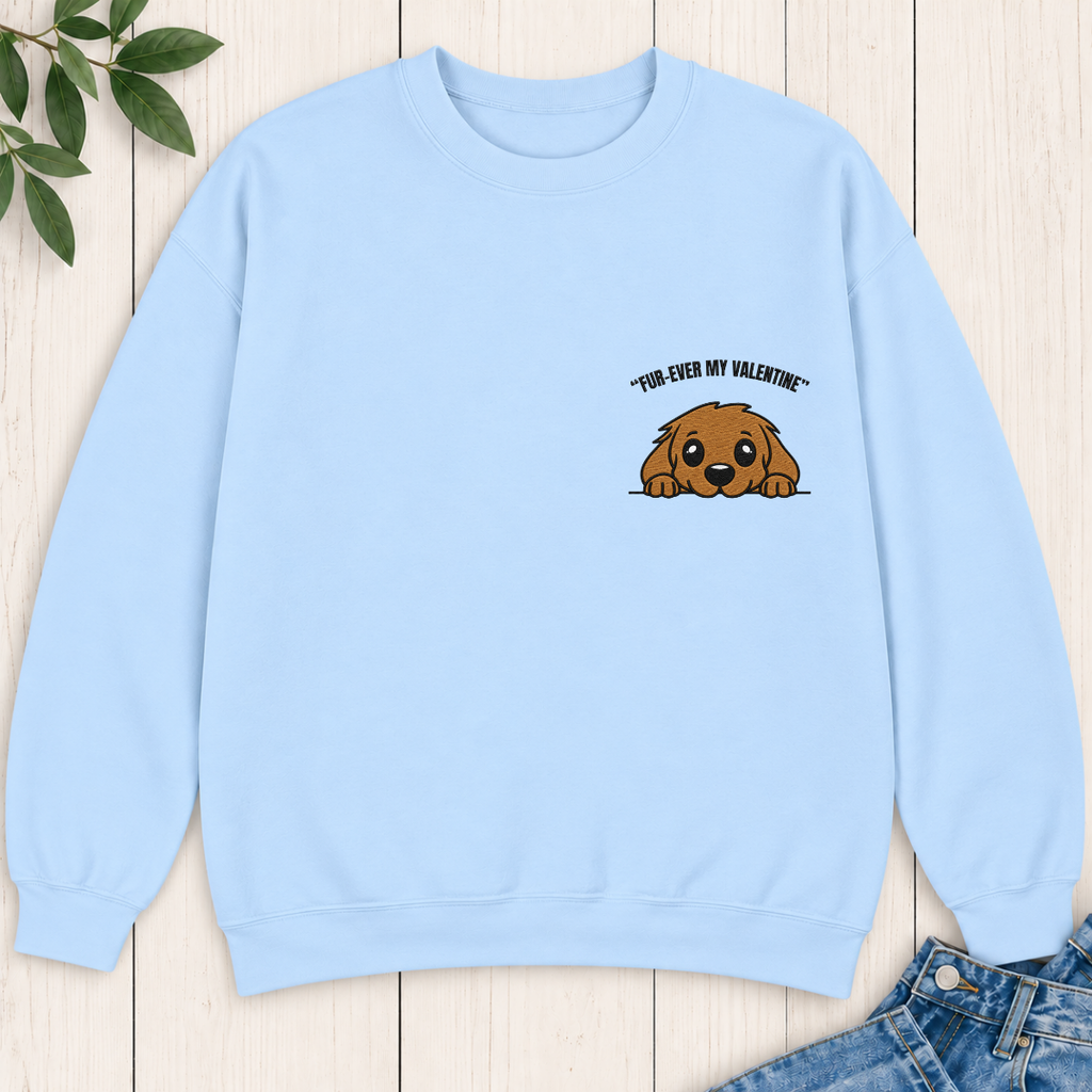 Peeking Dog Embroidered Sweatshirt