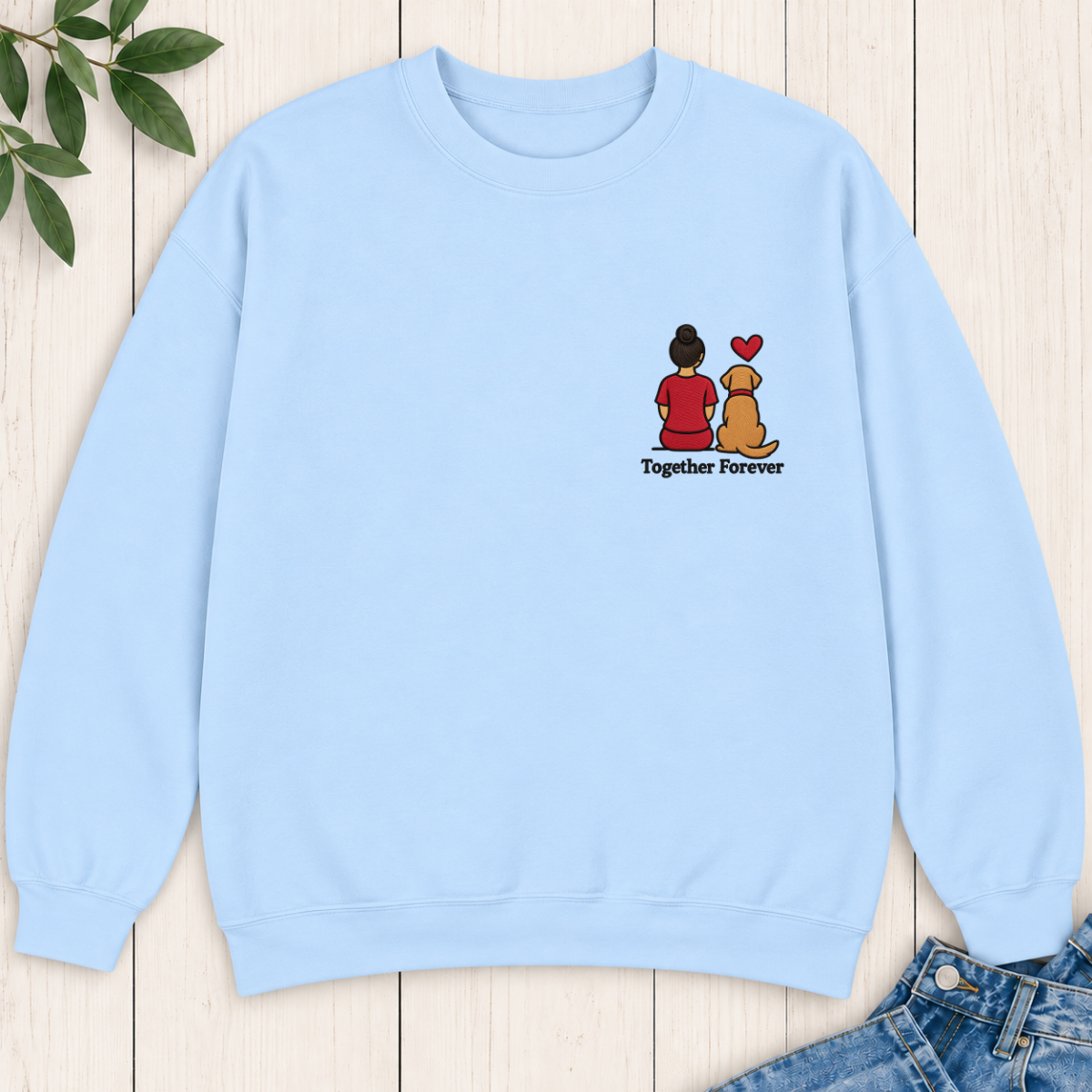 Together forever Embroidered Sweatshirt