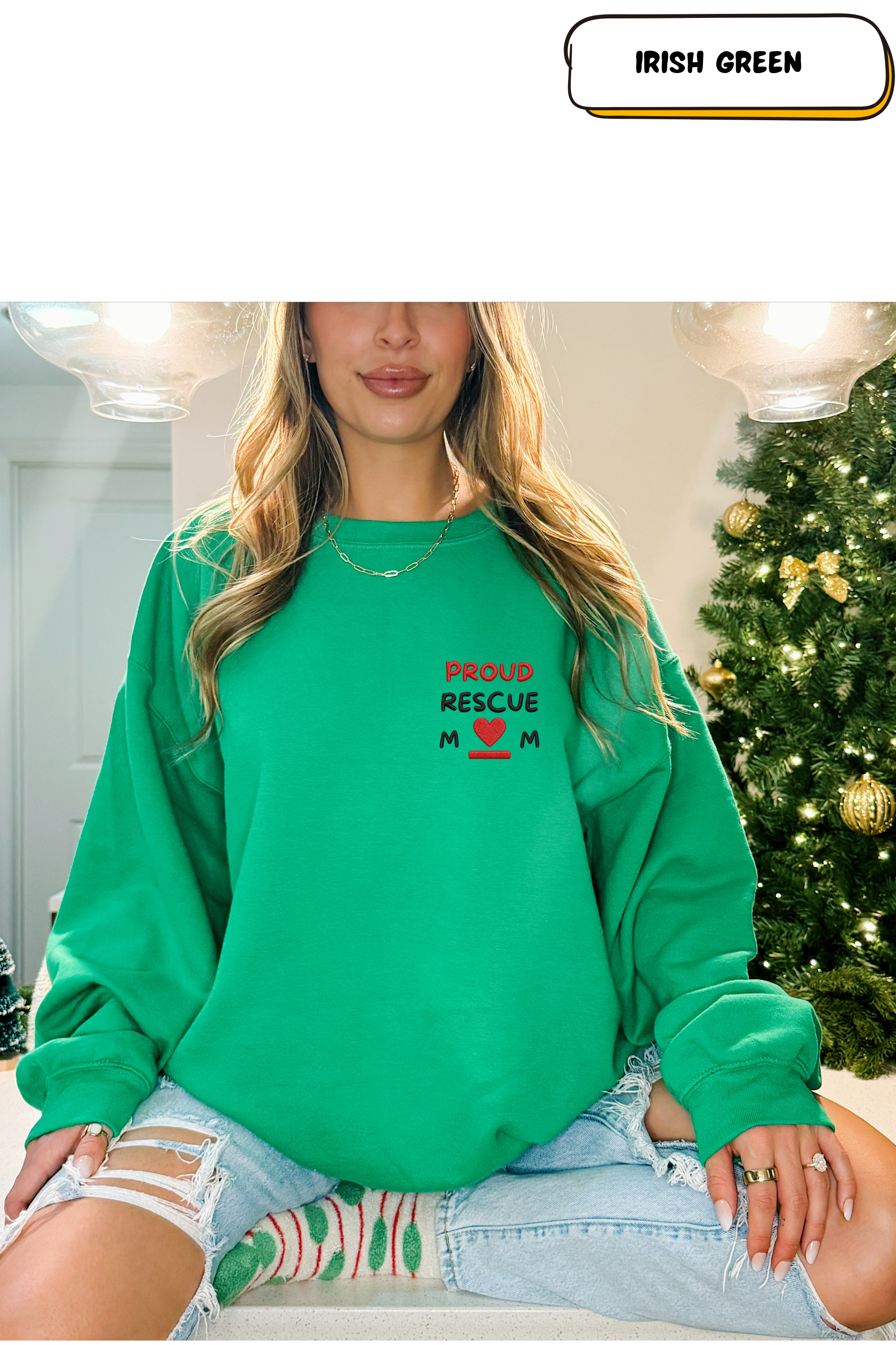 Crewneck Sweatshirt — 'About Right Now' Pocket Heart Design