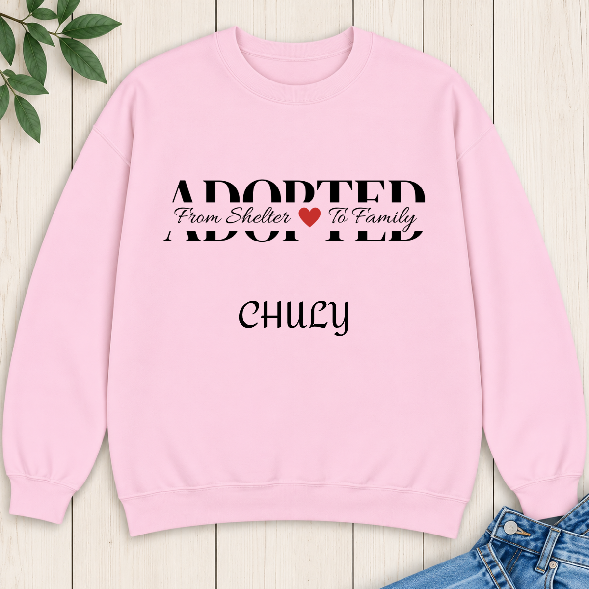 Personalized Adopted Pet Sweatshirt – From Shelter to Family