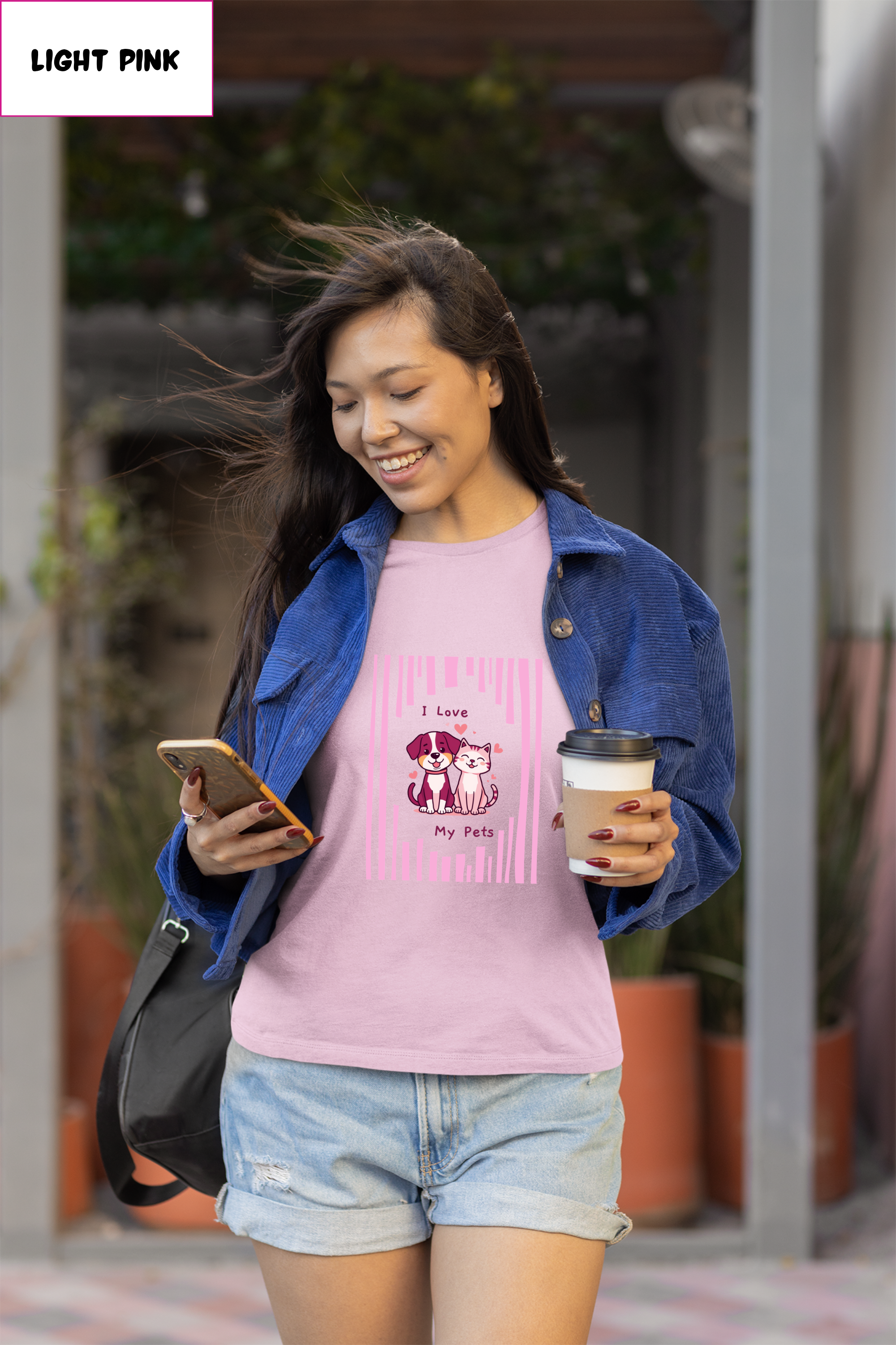 Pet Love T-Shirt — "I Love My Pets" Cute Cat & Dog Graphic Tee, Gift for Pet Owners