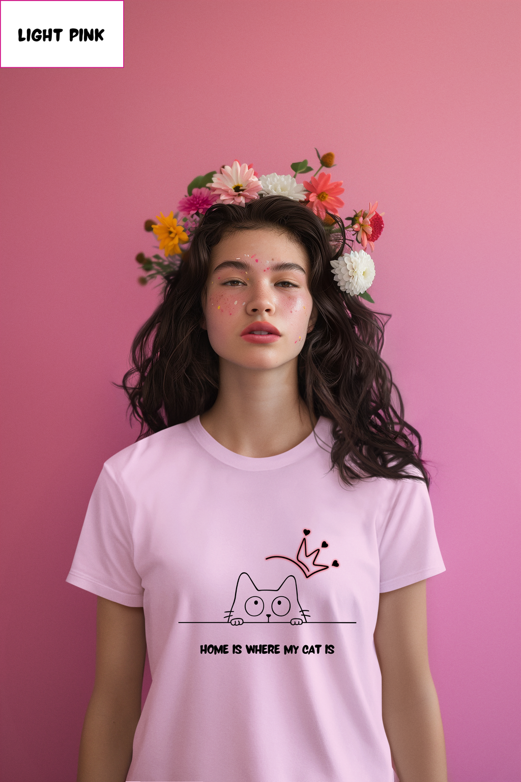 Cat Lover T-Shirt – "Home Is Where My Cat Is" Cute Minimalist Tee