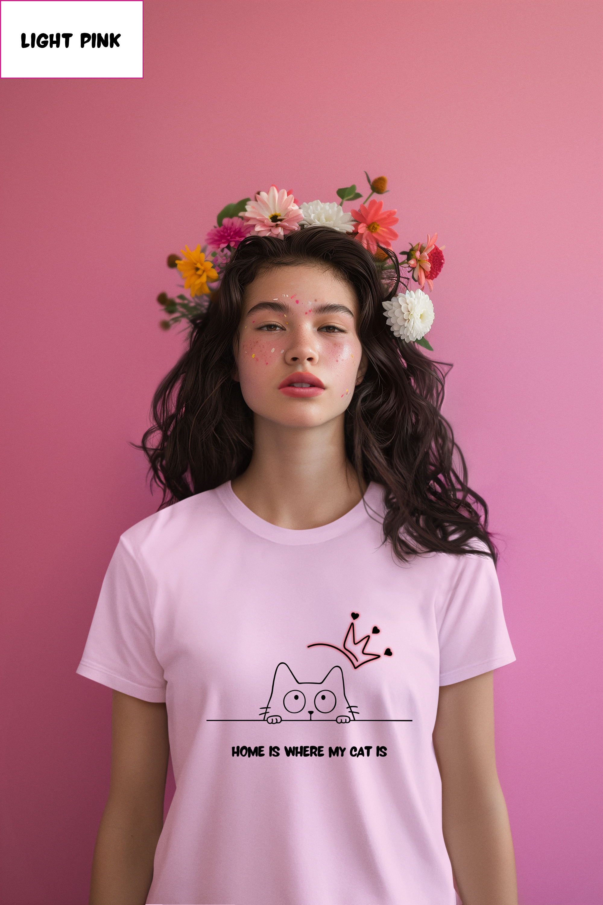 Cat Lover T-Shirt – "Home Is Where My Cat Is" Cute Minimalist Tee