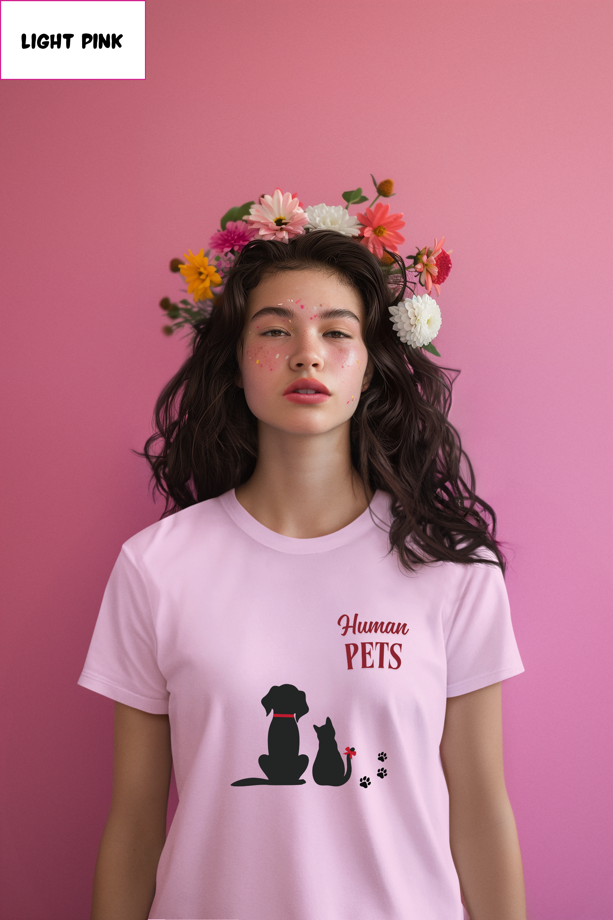 Pet Lover T‑Shirt - "Human Pets" Dog & Cat Silhouette Tee