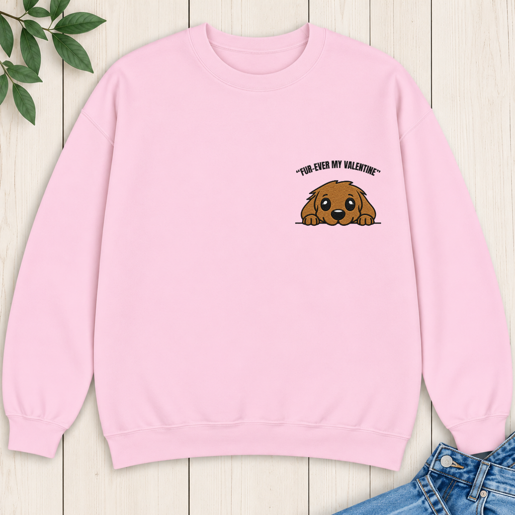 Peeking Dog Embroidered Sweatshirt