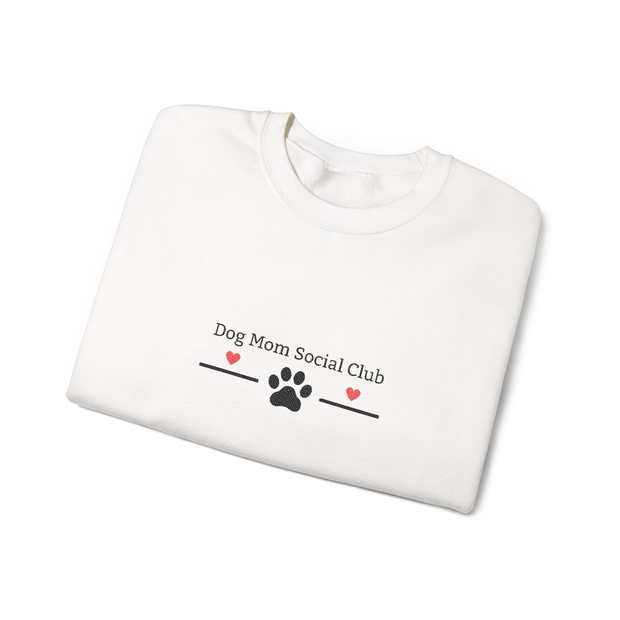 Dog Mom Social Club sweatshirt | Paw print, hearts, minimalist dog lover design