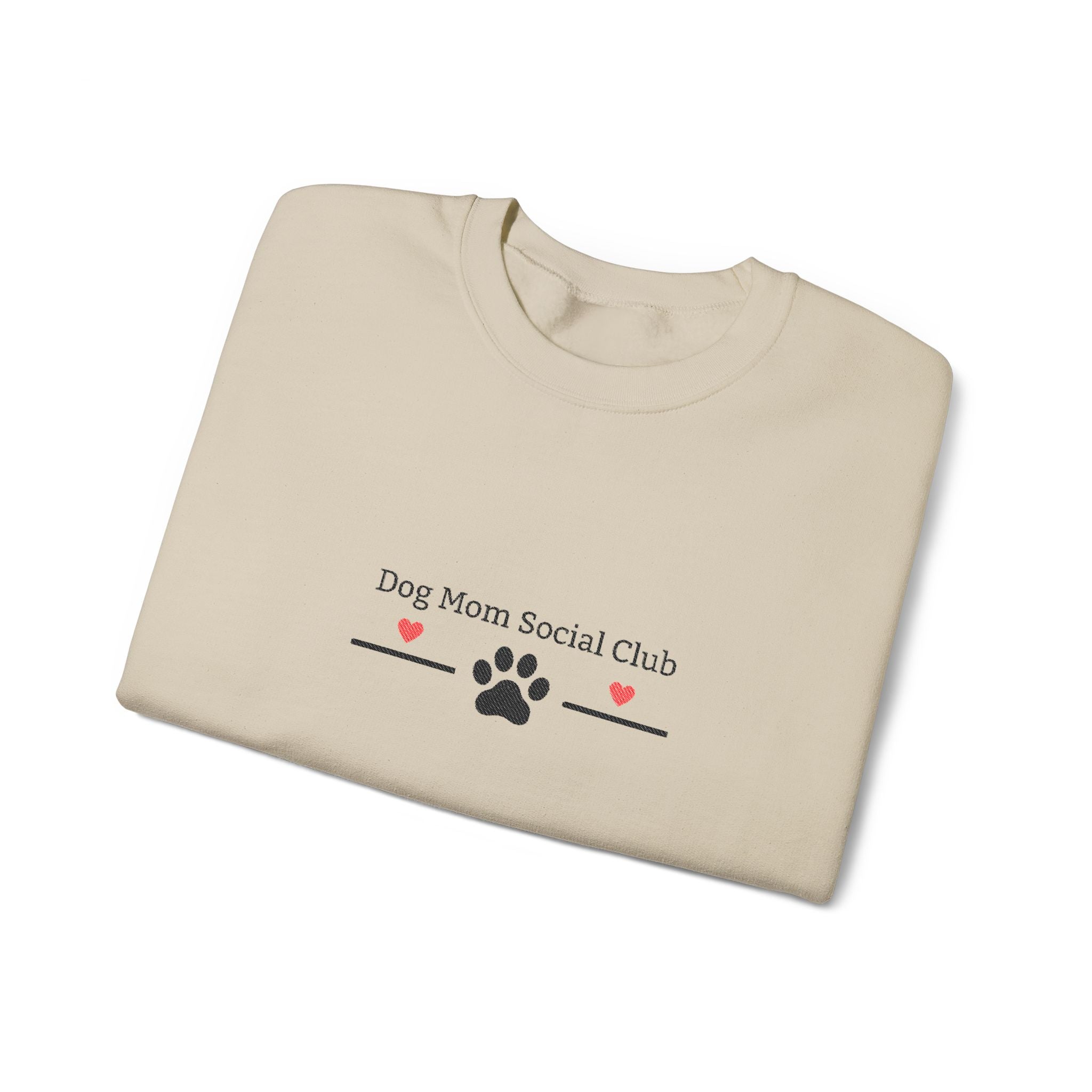 Dog Mom Social Club sweatshirt | Paw print, hearts, minimalist dog lover design