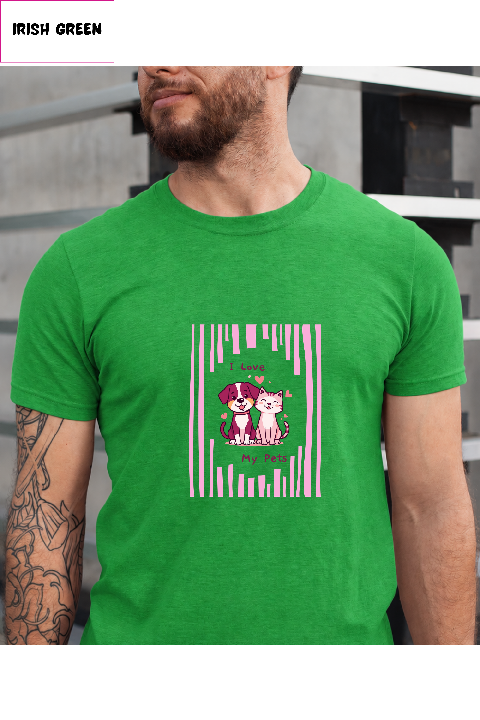 Pet Love T-Shirt — "I Love My Pets" Cute Cat & Dog Graphic Tee, Gift for Pet Owners