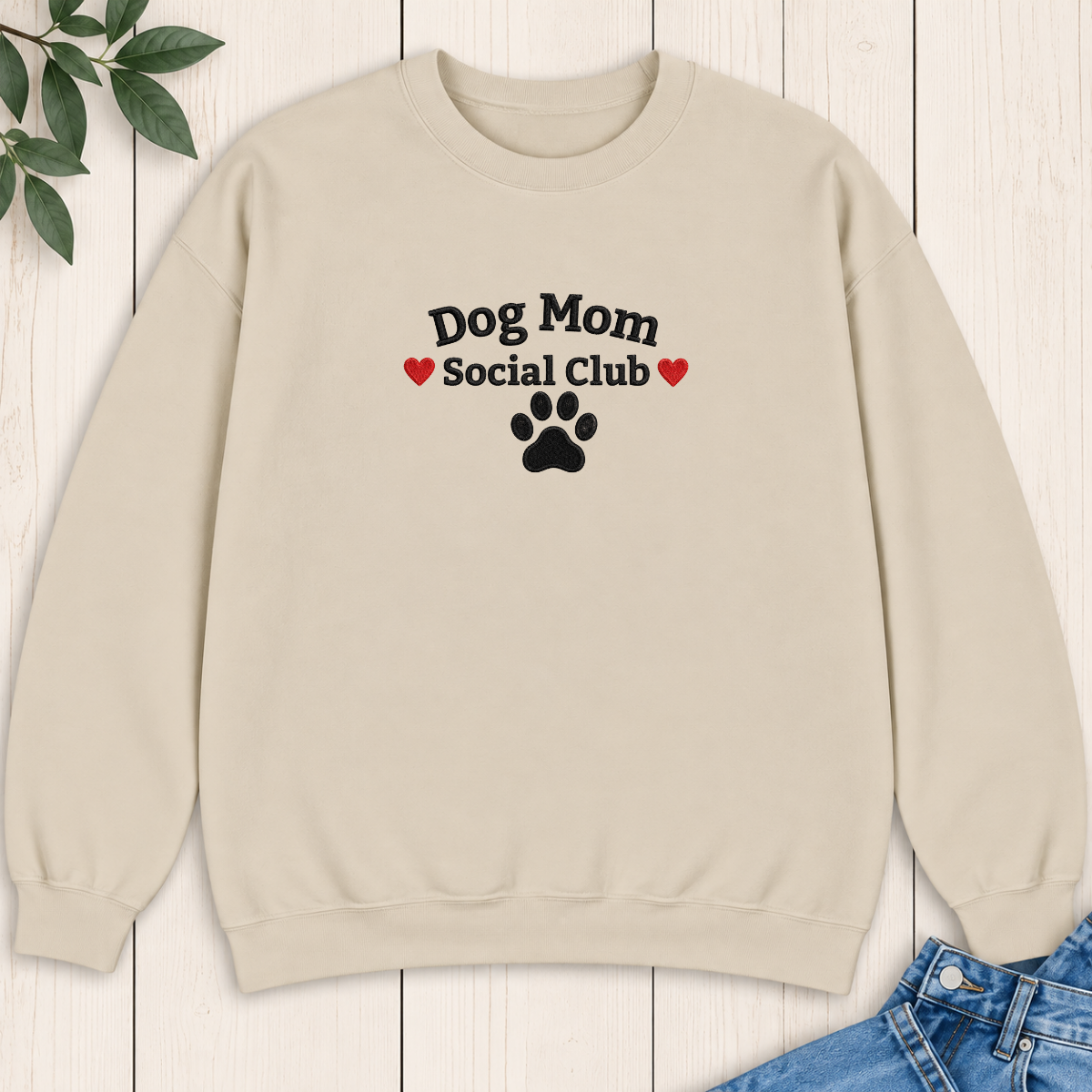 Dog Mom Social Club Embroidered Sweatshirt