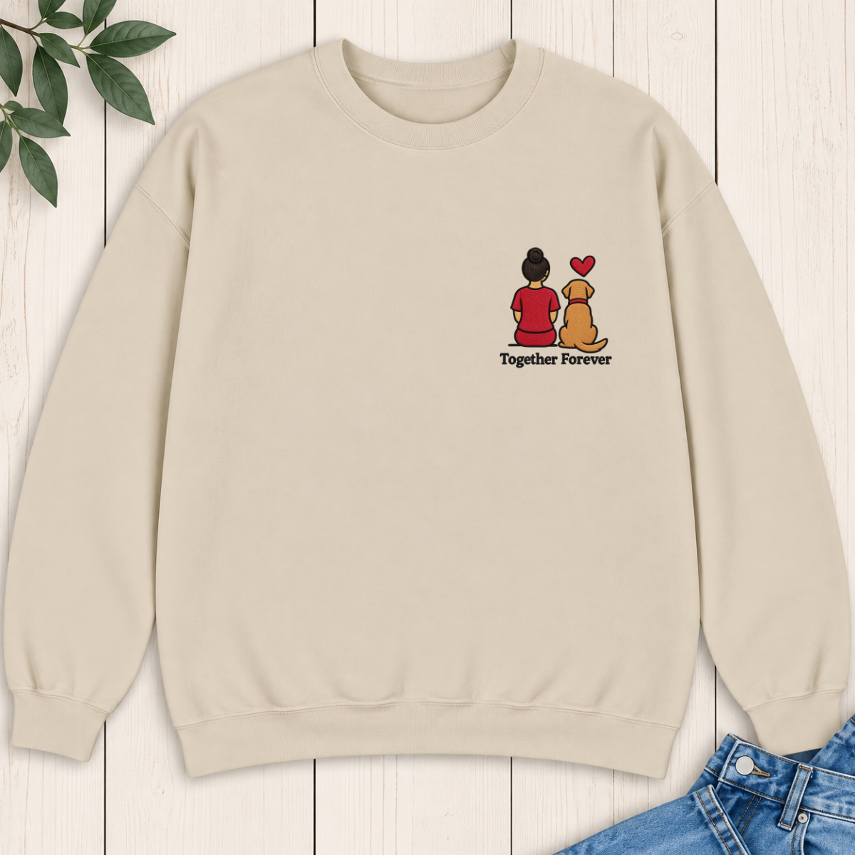 Together forever Embroidered Sweatshirt