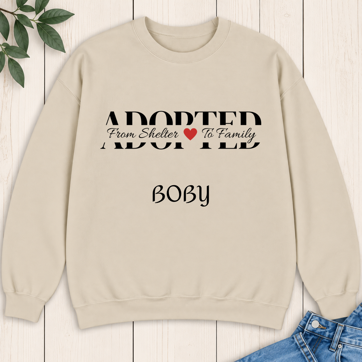 Personalized Adopted Pet Sweatshirt – From Shelter to Family
