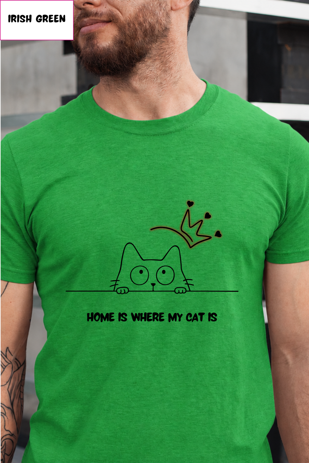 Cat Lover T-Shirt – "Home Is Where My Cat Is" Cute Minimalist Tee