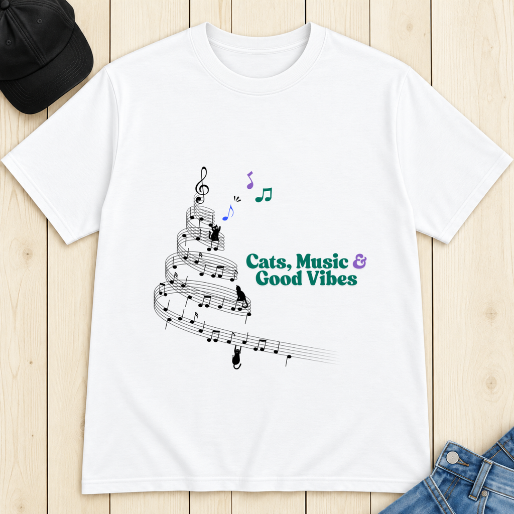 Cats, Music & Good Vibes T-Shirt