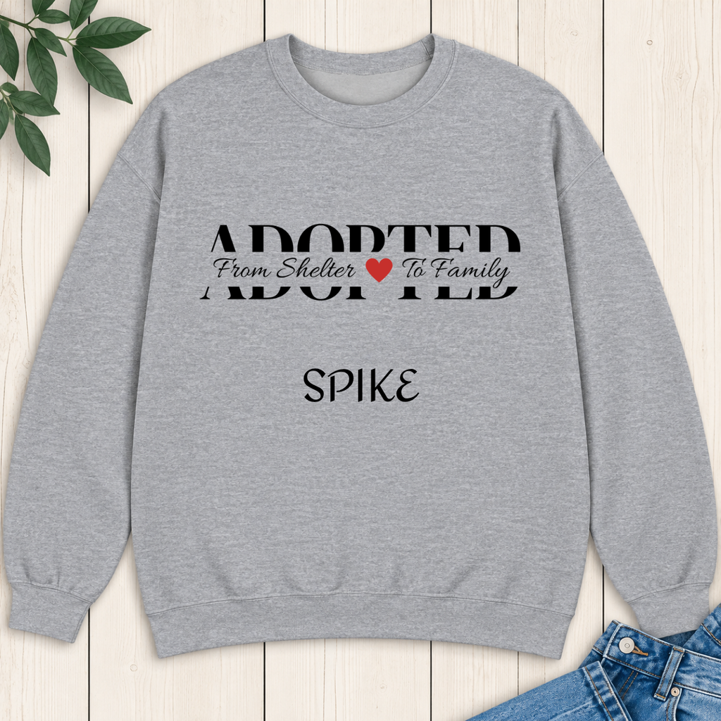 Personalized Adopted Pet Sweatshirt – From Shelter to Family