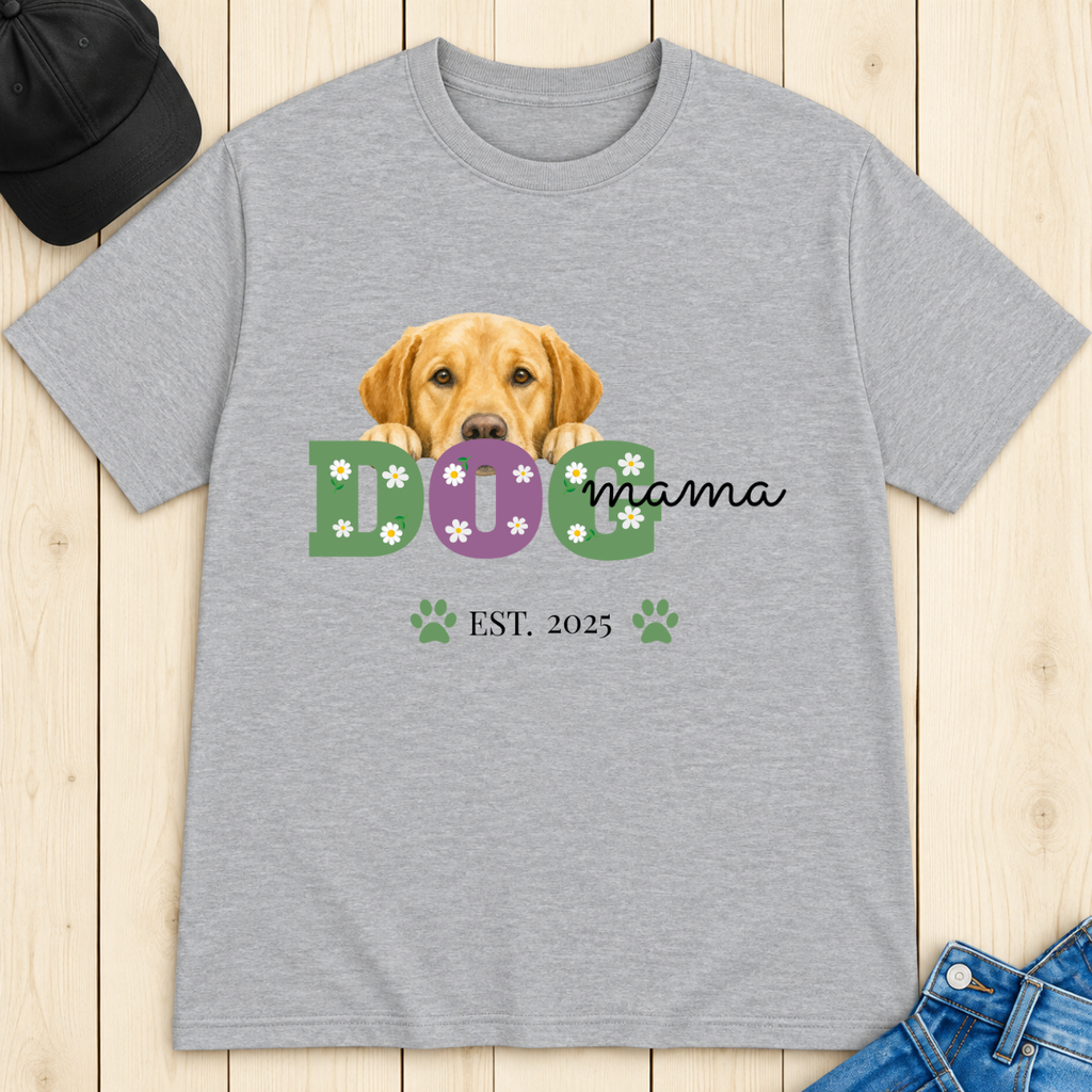 Personalized Dog Mama T-Shirt – Custom Year