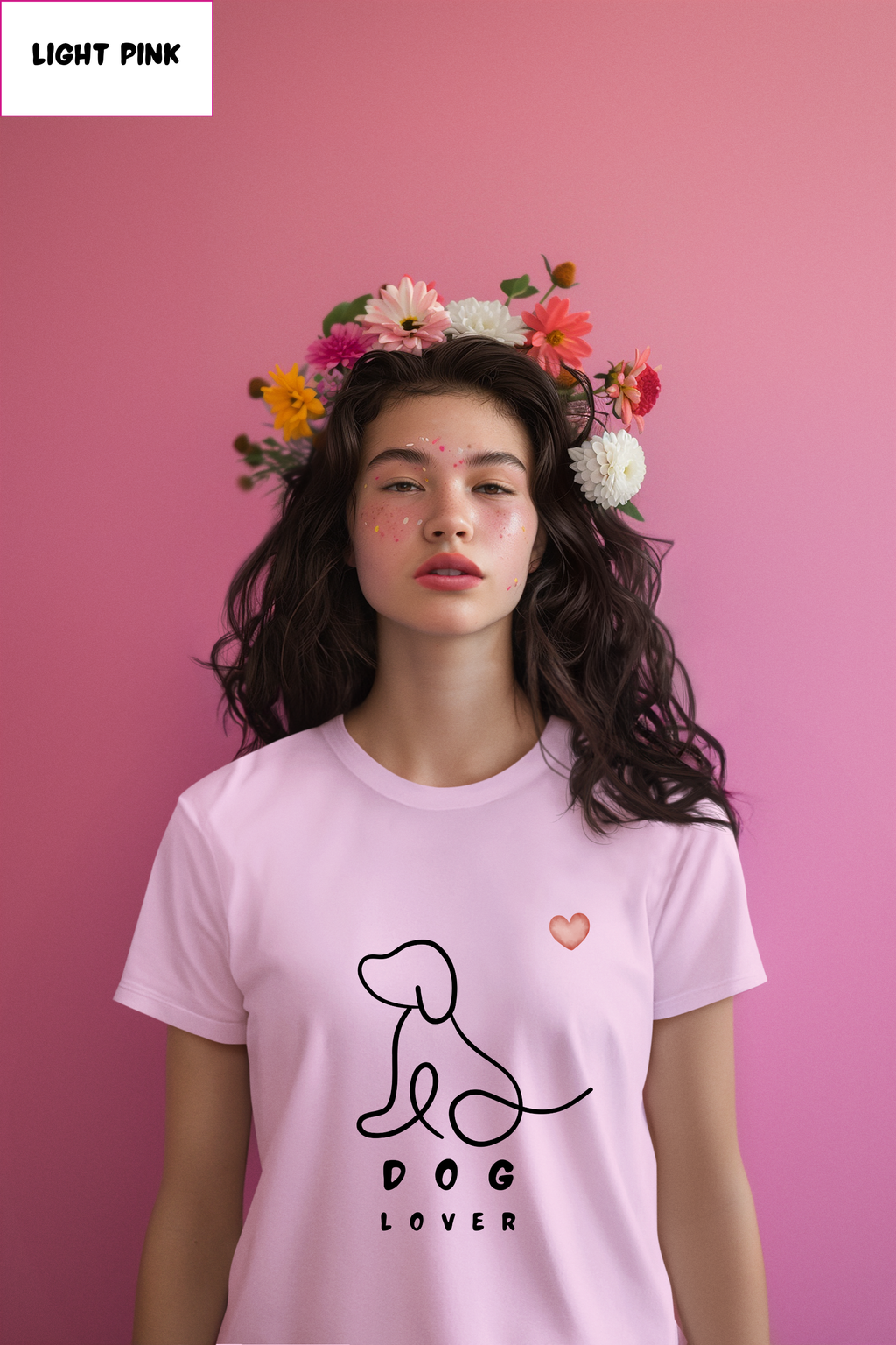 Dog Lover T-Shirt — Minimal Line Art Puppy Tee with Heart