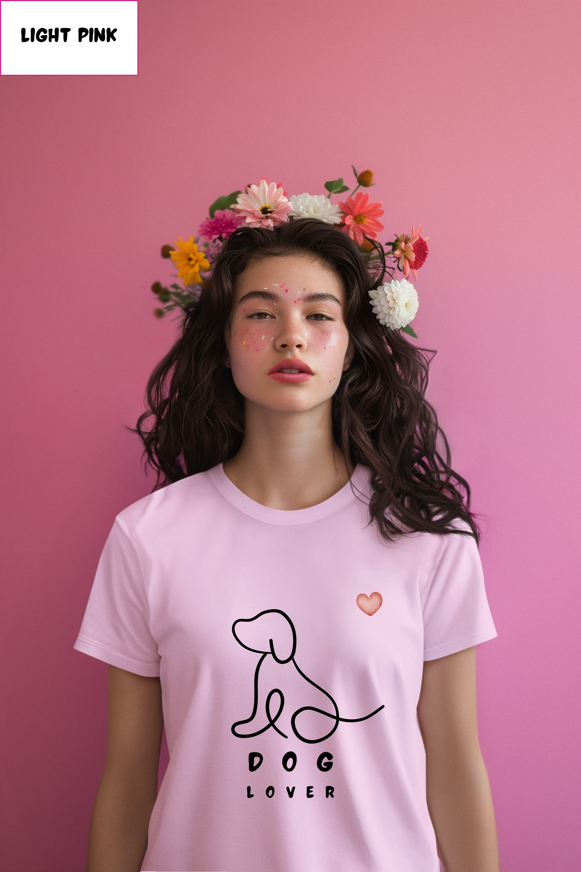 Dog Lover T-Shirt — Minimal Line Art Puppy Tee with Heart