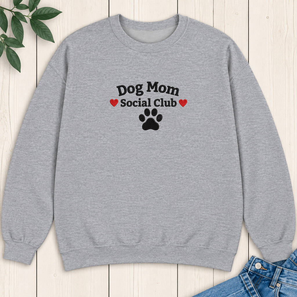 Dog Mom Social Club Embroidered Sweatshirt