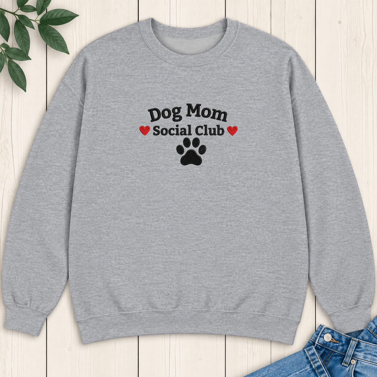 Dog Mom Social Club Embroidered Sweatshirt