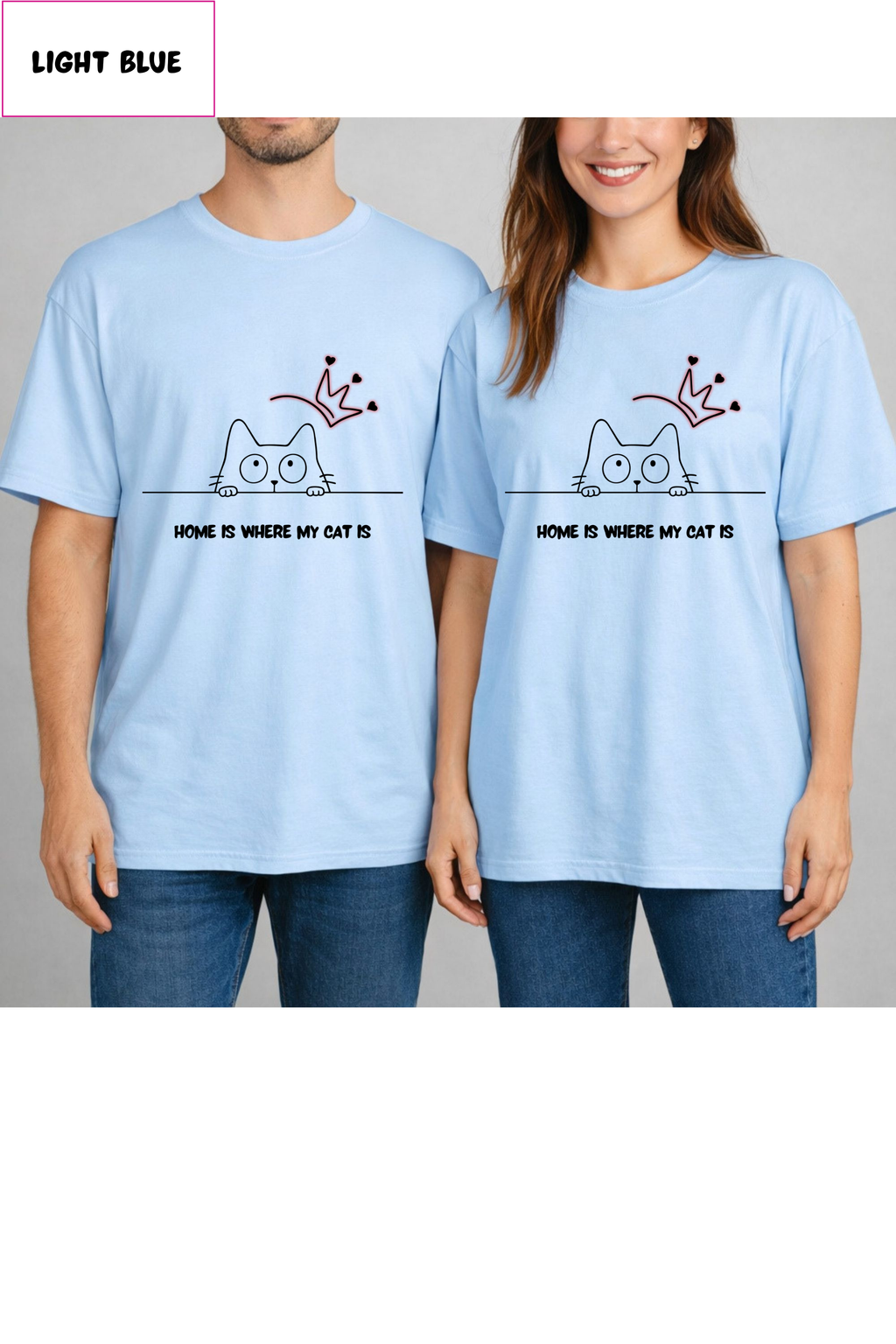 Cat Lover T-Shirt – "Home Is Where My Cat Is" Cute Minimalist Tee