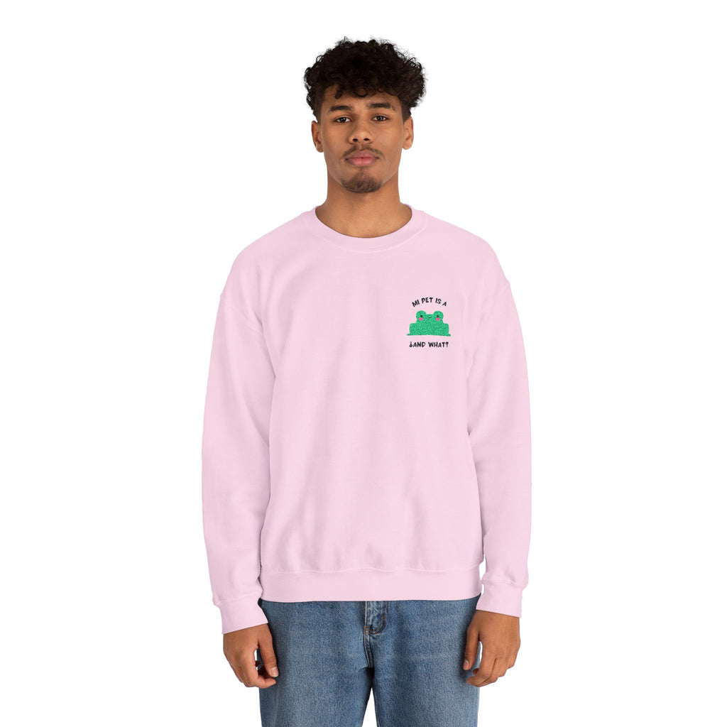 Crewneck Sweatshirt — Cute Green Frog “Ribbit” Pocket Graphic