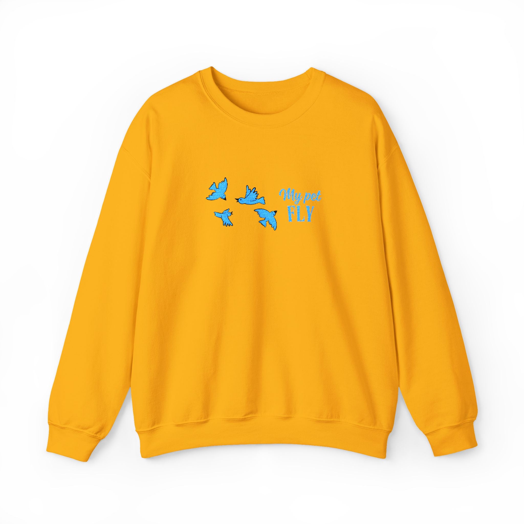 Crewneck Sweatshirt — Blue Butterflies "May We All Fly" Graphic