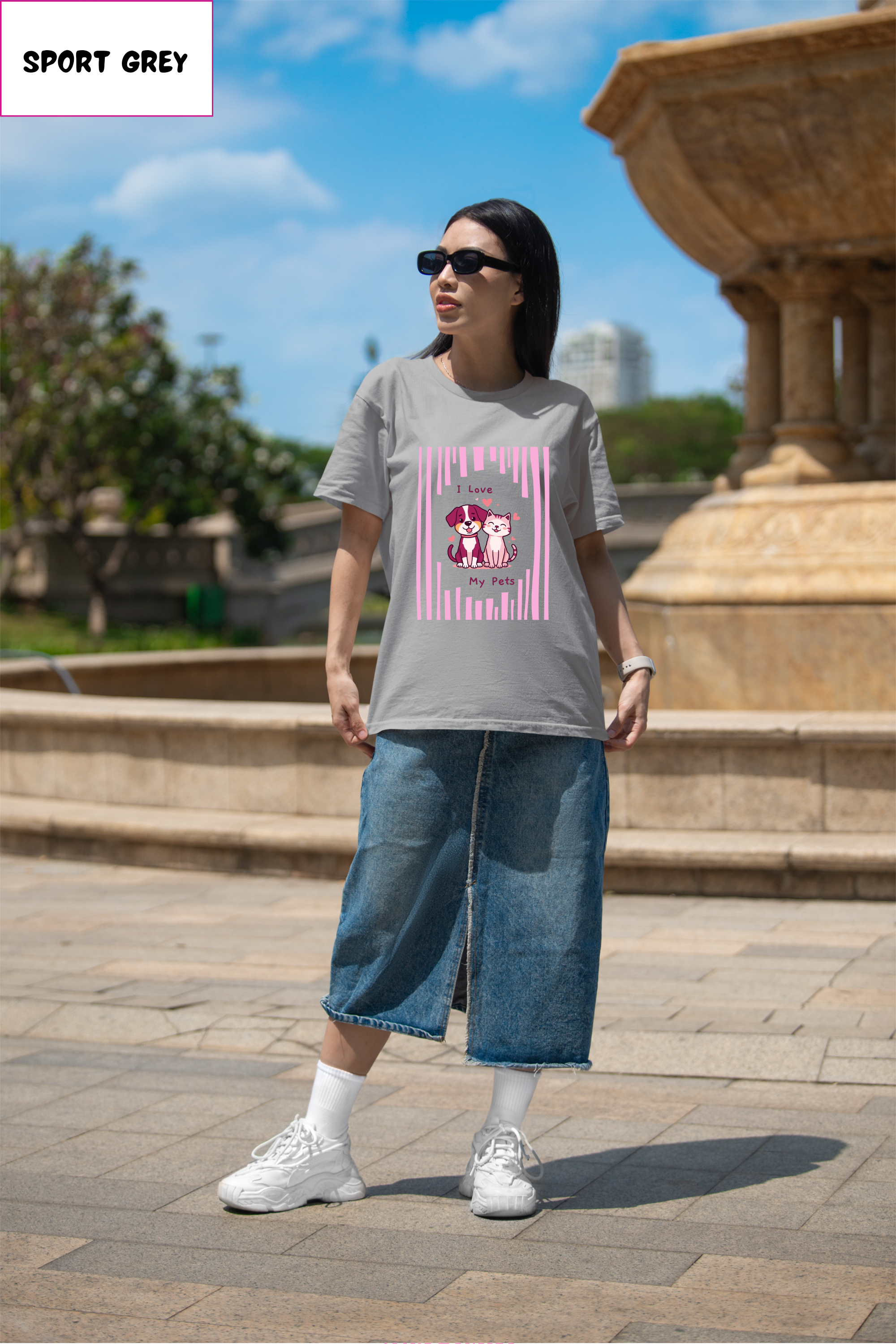 Pet Love T-Shirt — "I Love My Pets" Cute Cat & Dog Graphic Tee, Gift for Pet Owners