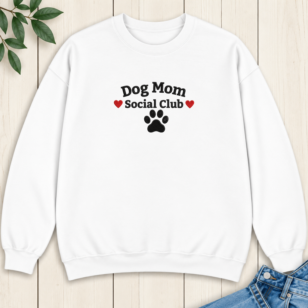 Dog Mom Social Club Embroidered Sweatshirt
