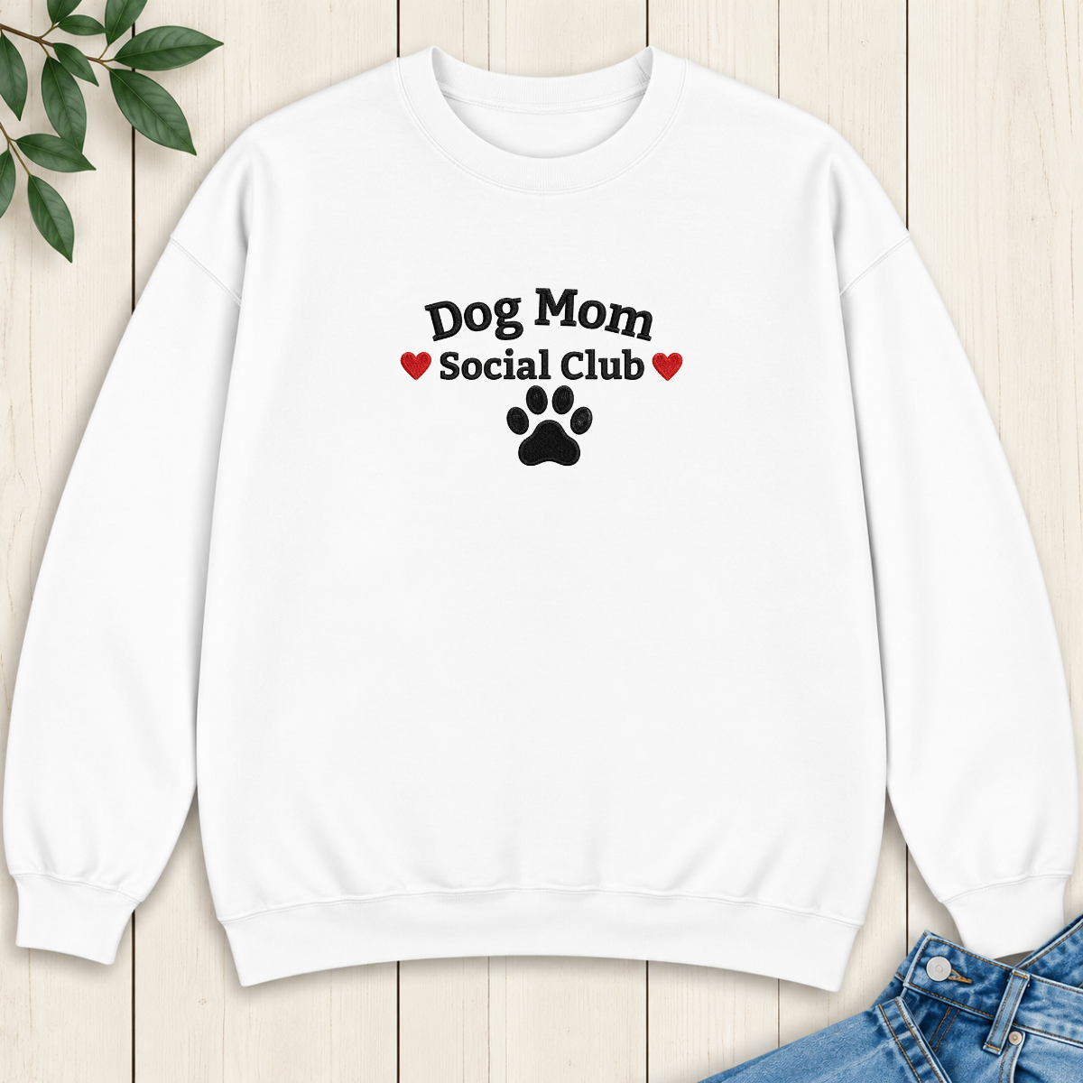 Dog Mom Social Club Embroidered Sweatshirt