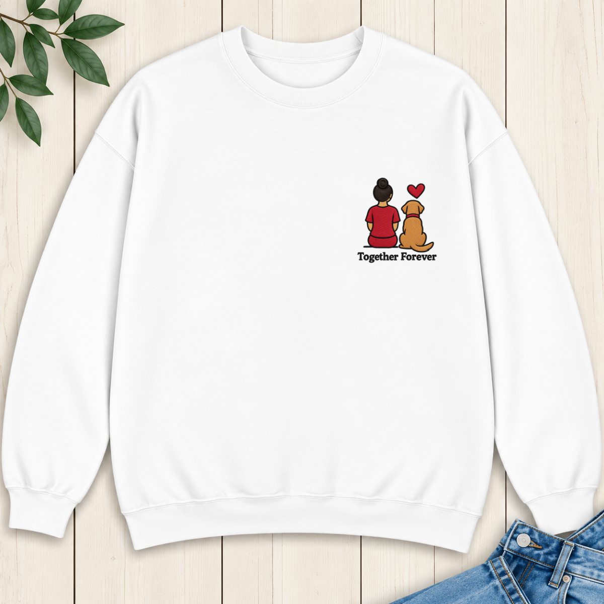 Together forever Embroidered Sweatshirt