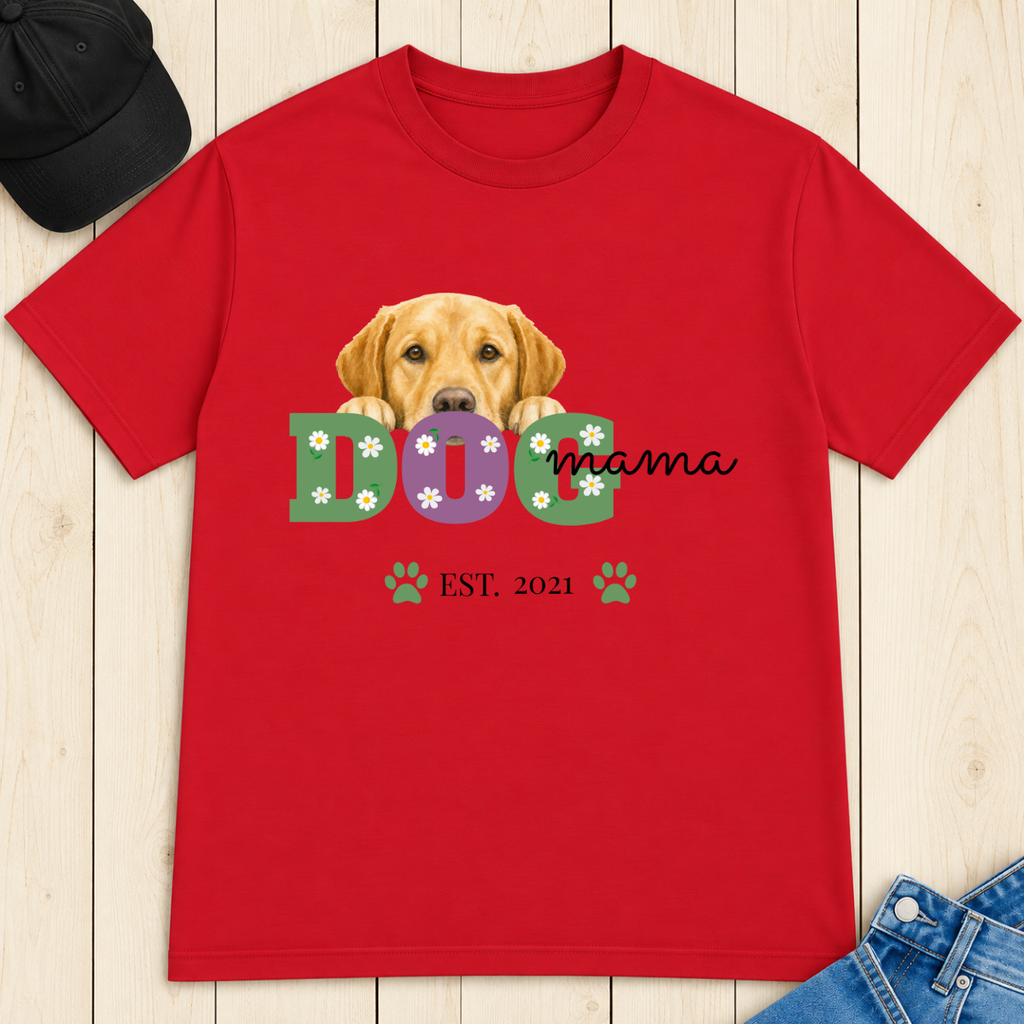 Personalized Dog Mama T-Shirt – Custom Year