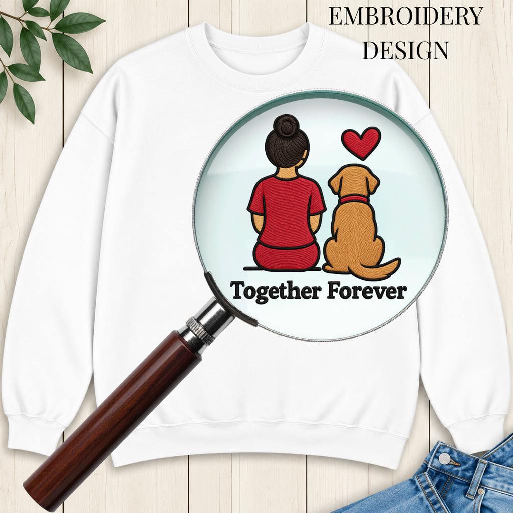 Together forever Embroidered Sweatshirt