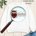 Guardian of My Quiet Night Owl Embroidered Sweatshirt